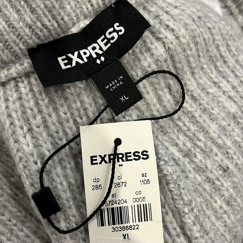 Express Light Gray Ribbed Joggers - Picture 7 of 11